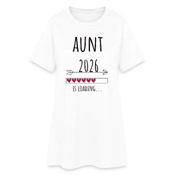 Aunt to be 2026 Geschenk Schwangerschaft - Frauen T-Shirt-Kleid - Weiß - Vorne