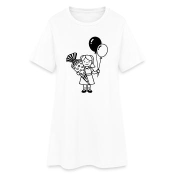 Fille inscrite à l’école avec cône d’école - Robe T-shirt Femme - blanc - Devant