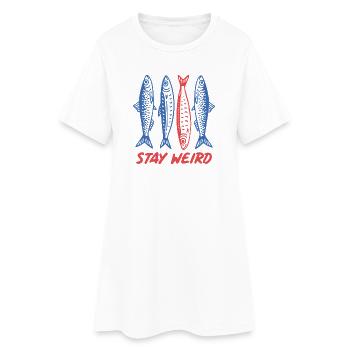 Les sardines restent bizarres - Robe T-shirt Femme - blanc - Devant