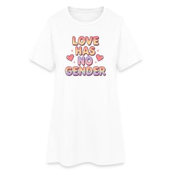 L’amour n’a pas de genre – Conception de typographie arc-en-ciel - Robe T-shirt Femme - blanc - Devant