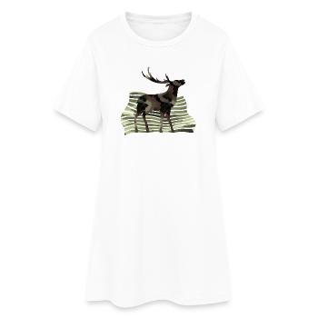 Cerf - Robe T-shirt Femme - blanc - Devant
