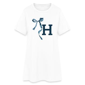 Monogramme h idée cadeau  - Robe T-shirt Femme - blanc - Devant