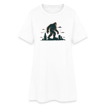 Gorille géant au-dessus des toits de la ville - Robe T-shirt Femme - blanc - Devant