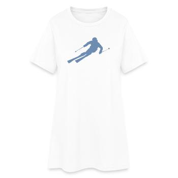 Minimalist Skier Silhouette Winter Sports - Women’s T-Shirt Dress - white - Front