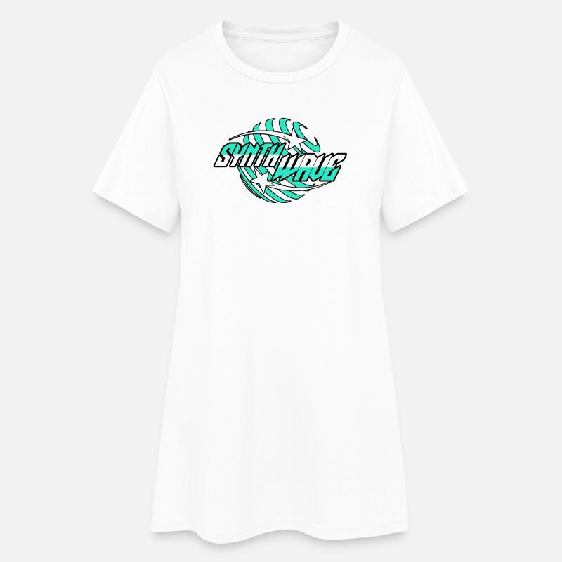 Synth Wave Synthesizer - Women’s T-Shirt Dress - white