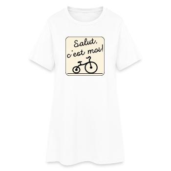 Salut Bicyclette Enfants Vélo - Robe T-shirt Femme - blanc - Devant
