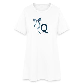 Monogramme q idée cadeau  - Robe T-shirt Femme - blanc - Devant