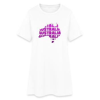 Australia  - Australien - Landkarte - Umriss - Frauen T-Shirt-Kleid - Weiß - Vorne