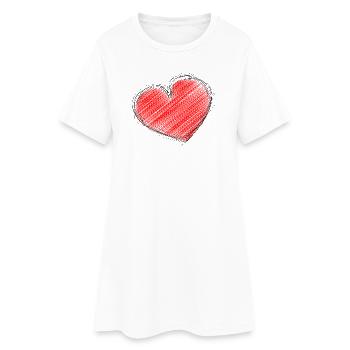 COEUR. COUPLE. SAINT VALENTIN. JUST MARRIED. EVJF. - Robe T-shirt Femme - blanc - Devant