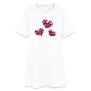 COEUR. COUPLE. SAINT VALENTIN. JUST MARRIED. EVJF. - Robe T-shirt Femme - blanc - Devant