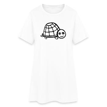tortue mignonne souriante heureuse drôle - Robe T-shirt Femme - blanc - Devant