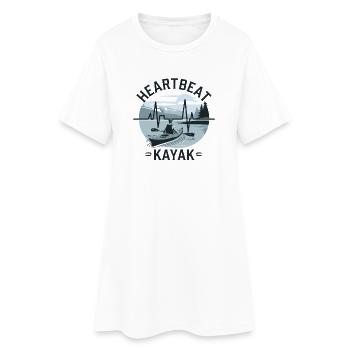 Pagayage Heartbeat Aventure Nature Kayak Lac - Robe T-shirt Femme - blanc - Devant