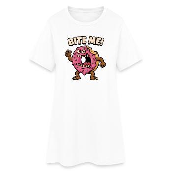 Aggressive Donut Monster Design - Women’s T-Shirt Dress - white - Front