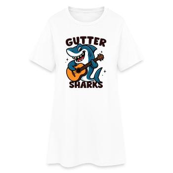 Shark Musician Toad - Women’s T-Shirt Dress - white - Front