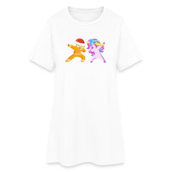 Bonhomme en pain d'épices de Noël en pain d'épices - Robe T-shirt Femme - blanc - Devant
