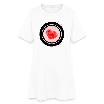 CŒUR. CŒURS. SAINT VALENTIN. LOVE. AMOUR. COUPLE.  - Robe T-shirt Femme - blanc - Devant