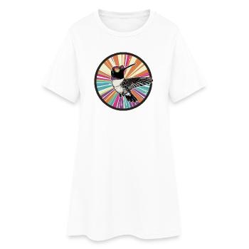 Colibri vibrant avec explosion de couleurs - Robe T-shirt Femme - blanc - Devant