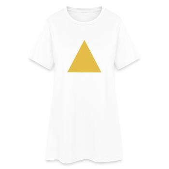 Geometric triangle motif in gold - Women’s T-Shirt Dress - white - Front