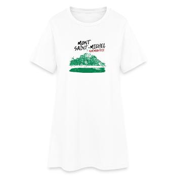 Normandie Mont Saint-Michel en Vert - Robe T-shirt Femme - blanc - Devant