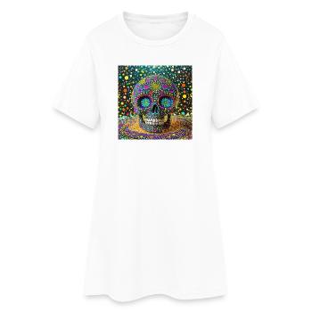 Crâne Dia de los Muertos - Robe T-shirt Femme - blanc - Devant