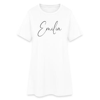 Emilia / Conception d’écriture manuscrite personnalisée - Robe T-shirt Femme - blanc - Devant