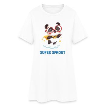 Mignon Super Sprout Panda avec capuchon - Robe T-shirt Femme - blanc - Devant
