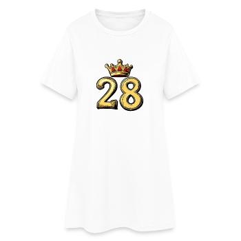 28 Nombre Couronne - Robe T-shirt Femme - blanc - Devant