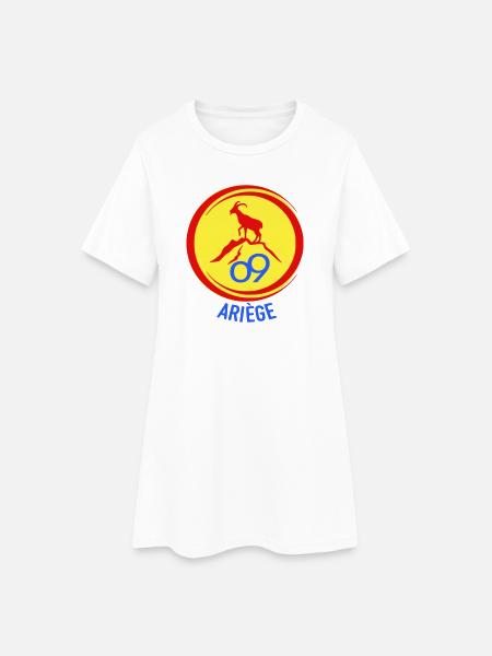 Bouquetin alpin Ariège 09 - Robe T-shirt Femme - blanc