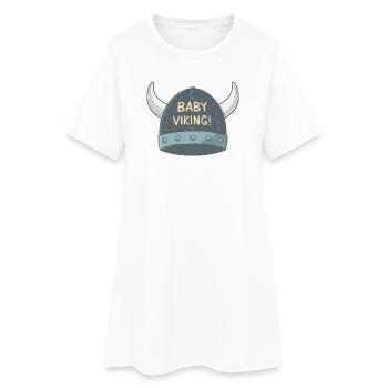 Viking Bébé Casque à Cornes - Robe T-shirt Femme - blanc - Devant