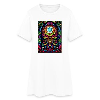 Vitrail Crâne - Robe T-shirt Femme - blanc - Devant