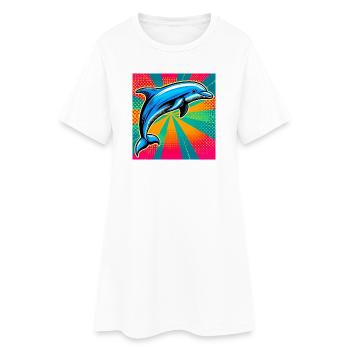 dolphin - Women’s T-Shirt Dress - white - Front
