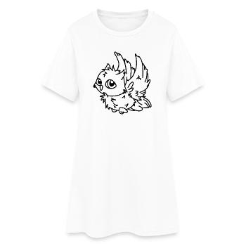 Hibou en vol – Motif hibou mystique oiseau de nuit - Robe T-shirt Femme - blanc - Devant