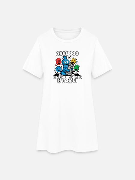 Emotionale Rochade im Notfall - Frauen T-Shirt-Kleid - Weiß