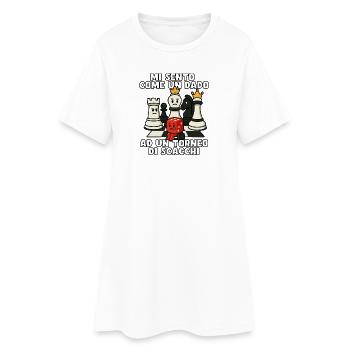Like a Checkered Dice - Women’s T-Shirt Dress - white - Front