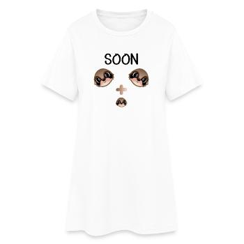 BIENTÔT ANNONCE BÉBÉ PARESSEUX FAMILLE BÉBÉ - Robe T-shirt Femme - blanc - Devant