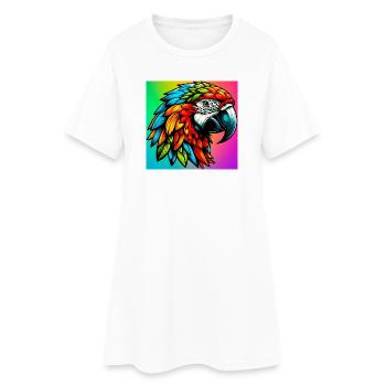 perroquet - Robe T-shirt Femme - blanc - Devant