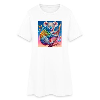 Koala - Robe T-shirt Femme - blanc - Devant