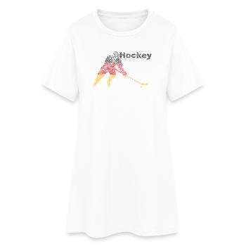 Flaggenfarben Eishockey Silhouette - Women’s T-Shirt Dress - white - Front