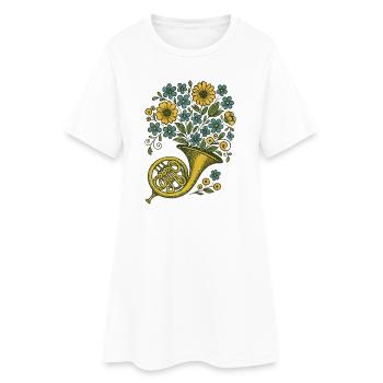 Illustration florale de bouquet de cor français - Robe T-shirt Femme - blanc - Devant