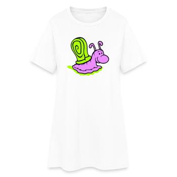 Escargot Slime Trail Mignon Mignon Heureux Cool - Robe T-shirt Femme - blanc - Devant