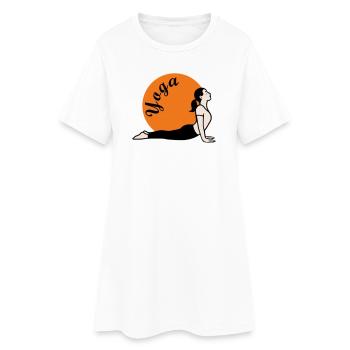 Yoga Love - Frauen T-Shirt-Kleid - Weiß - Vorne