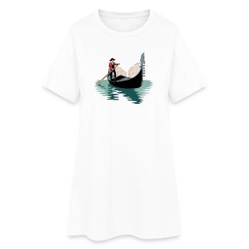 Venezianisches Gondel-Abenteuer - Frauen T-Shirt-Kleid - Weiß - Vorne