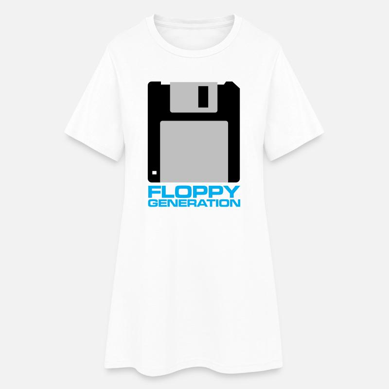 Diskette Generation 3.5 - Frauen T-Shirt-Kleid - Weiß