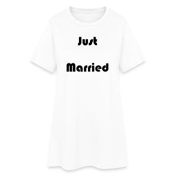 GERADE VERHEIRATET. Junggesellinnenabschied. VALENTINSTAG. PAAR - Frauen T-Shirt-Kleid - Weiß - Vorne