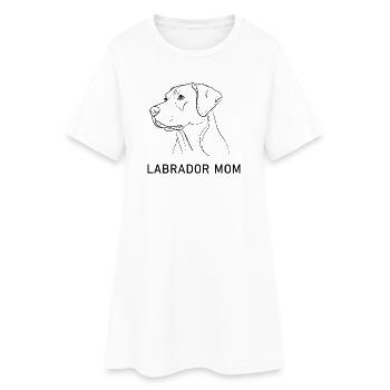 Labrador Maman Line Art Minimaliste Chien Maman - Robe T-shirt Femme - blanc - Devant