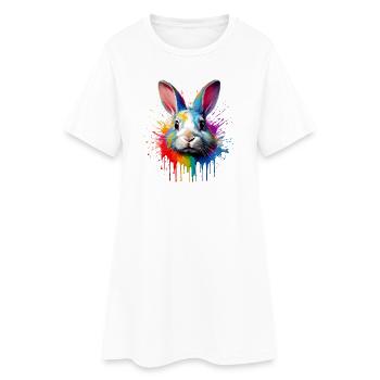 Rabbit Color Veil - Women’s T-Shirt Dress - white - Front