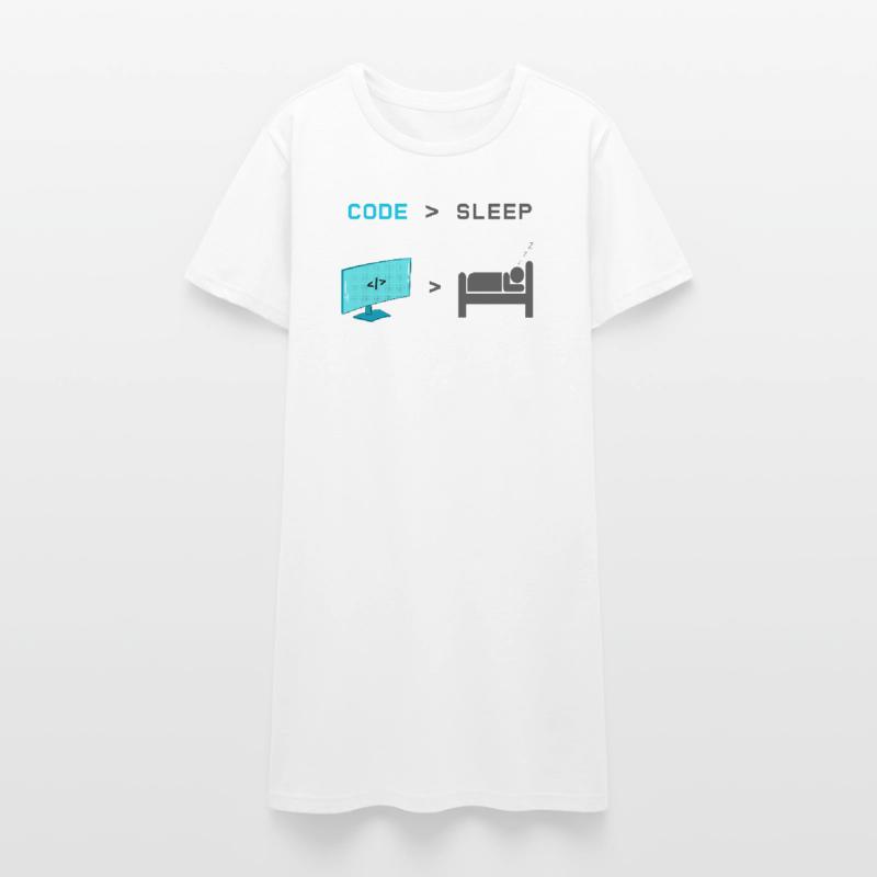 Code vs Sleep: Coder in Sleep Mode Women’s T-Shirt Dress
