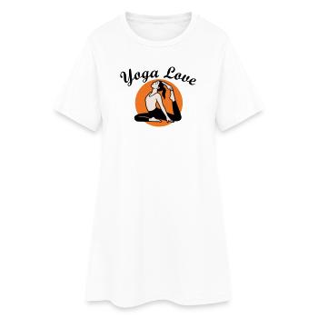 Yoga Amour - Robe T-shirt Femme - blanc - Devant