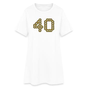 40. 40 ANS. 40e ANNIVERSAIRE. ANNIVERSAIRE 40 ANS. - Robe T-shirt Femme - blanc - Devant