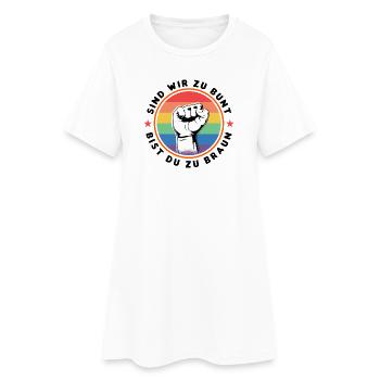 SOMMES-NOUS TROP COLORÉS ? ÊTES-VOUS TROP BRUNS ? CONTRE LA DROITE ? - Robe T-shirt Femme - blanc - Devant